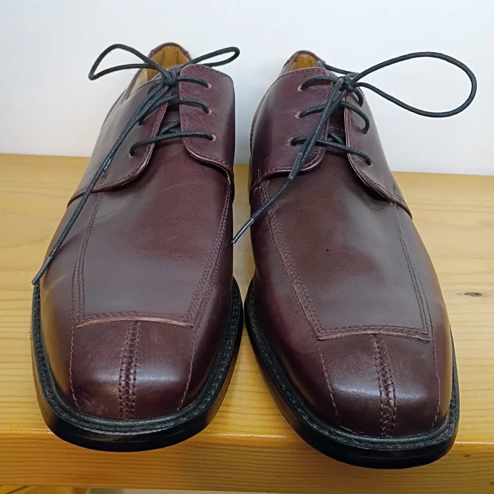 Florsheim Men's Dress Shoes‎ Size 10 D Square Toe Brown Derby Oxfords Leather